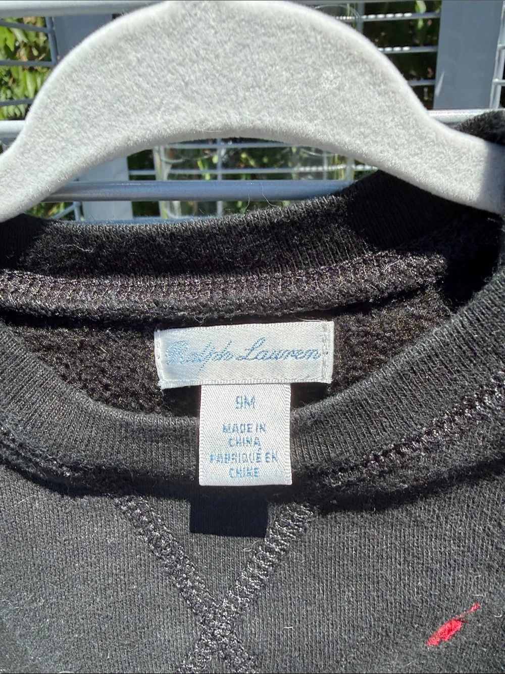 Ralph Lauren Black Crewneck Sweatshirt with Red Pony